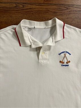 Useppa Island Croquet Polo Shirt XL White 100% Cotton Private Club